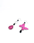 Orecchini di carta Farfalle animalier fucsia