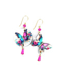 Orecchini di carta Farfalle fucsia e verdi