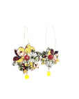 Orecchini di carta Fiori bordeaux e gialli
