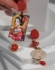 Orecchini di carta Geisha e lanterna