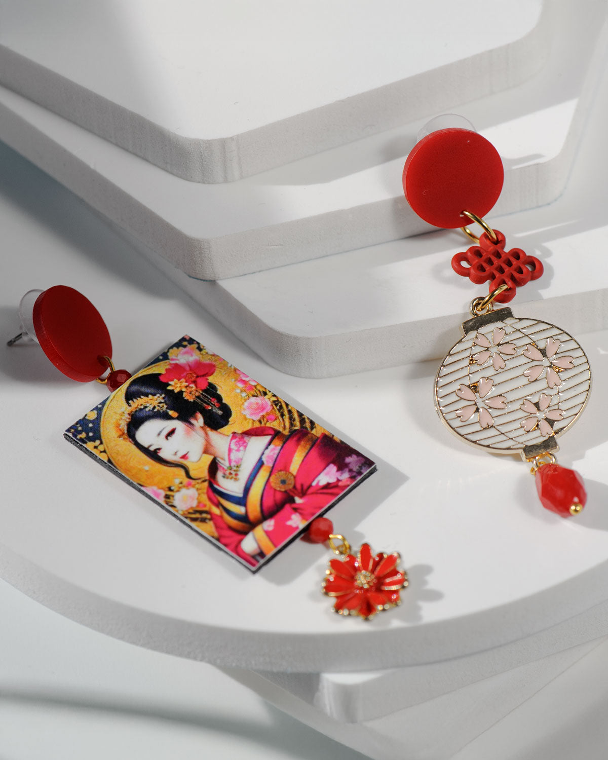 Orecchini di carta Geisha e lanterna