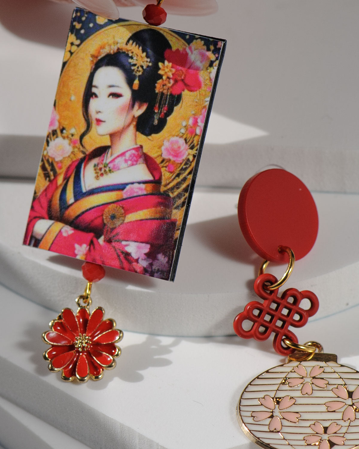 Orecchini di carta Geisha e lanterna