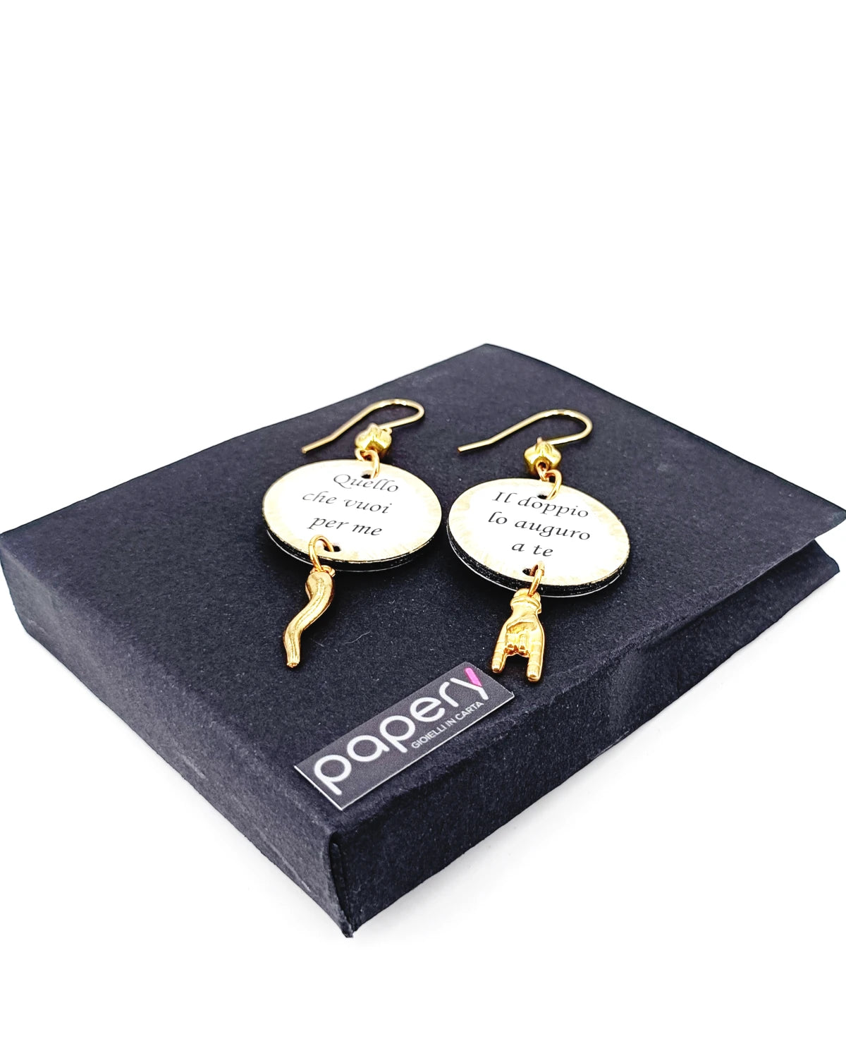 orecchini Quello che vuoi per me, il doppio lo auguro a te