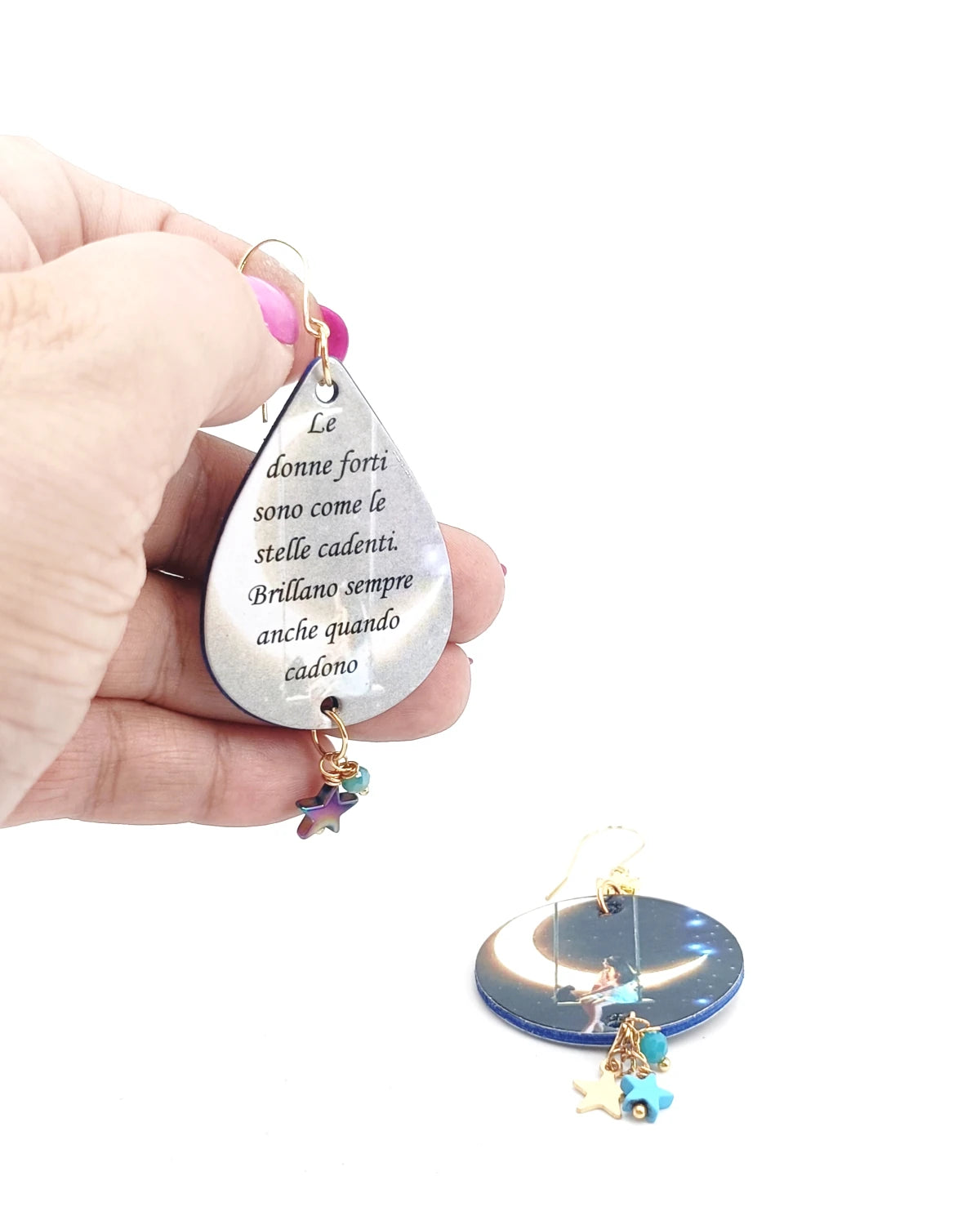 orecchini le donne forti sono come le stelle cadenti