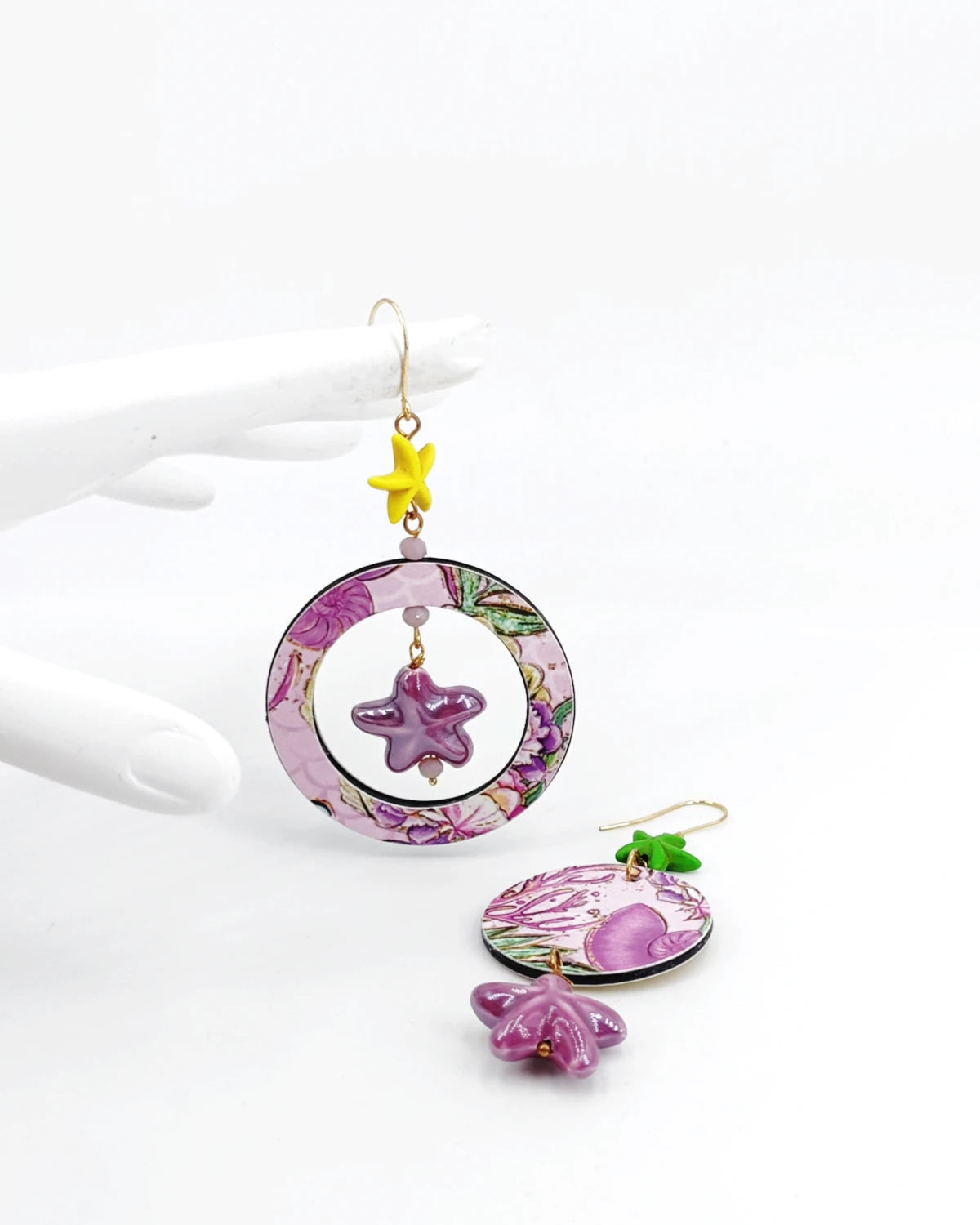 orecchini mare di carta