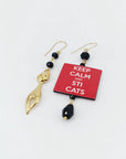 Orecchini di carta keep calm and sti cats