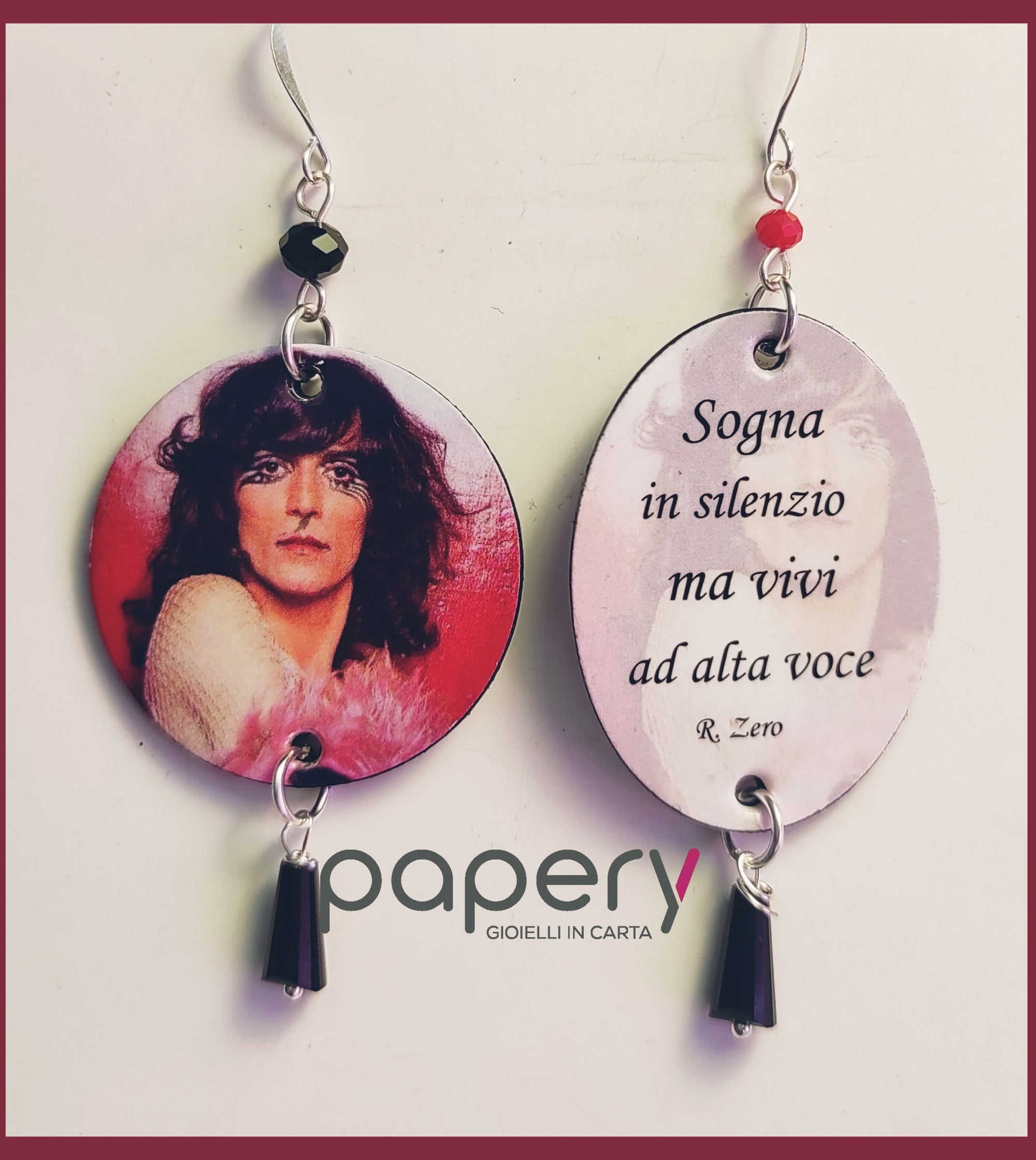 Orecchini di carta Sogna in silenzio