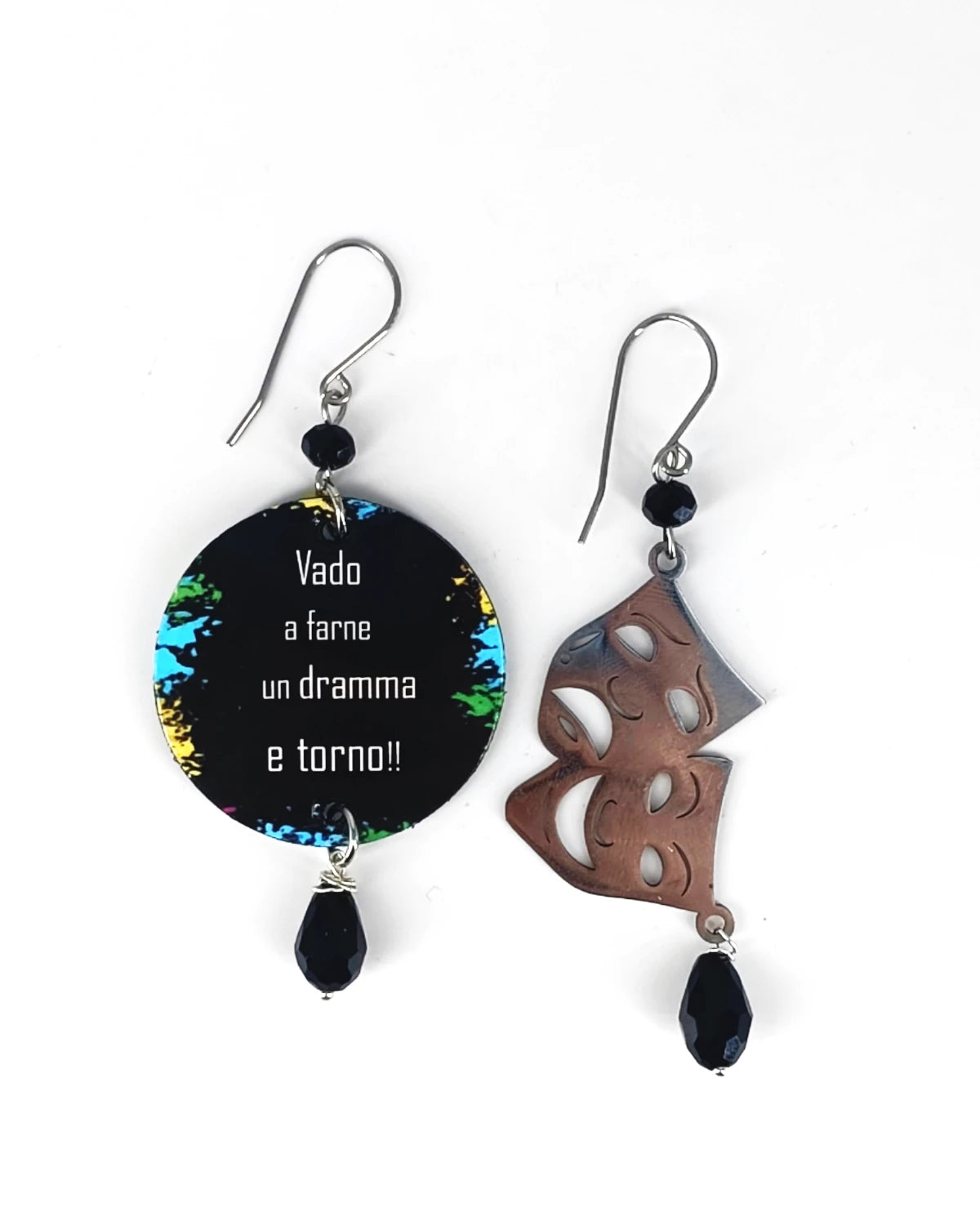 Orecchini Vado a farne un dramma e torno
