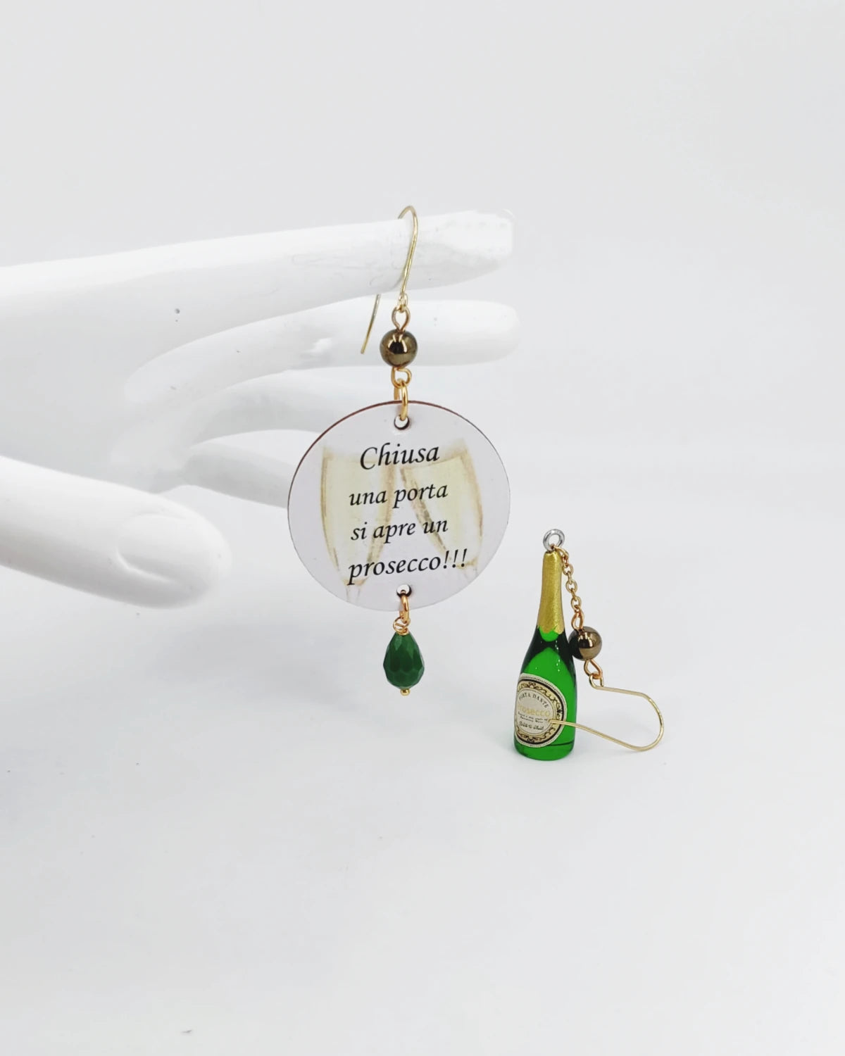 Orecchini di carta Apri un prosecco