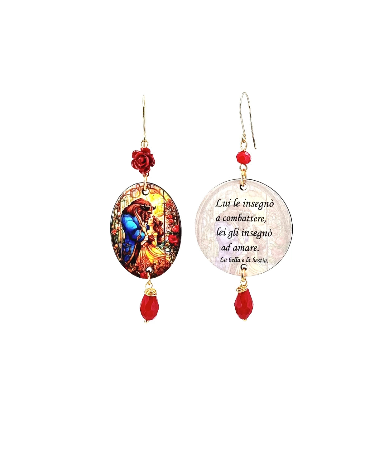 Orecchini di carta Bell e la bestia