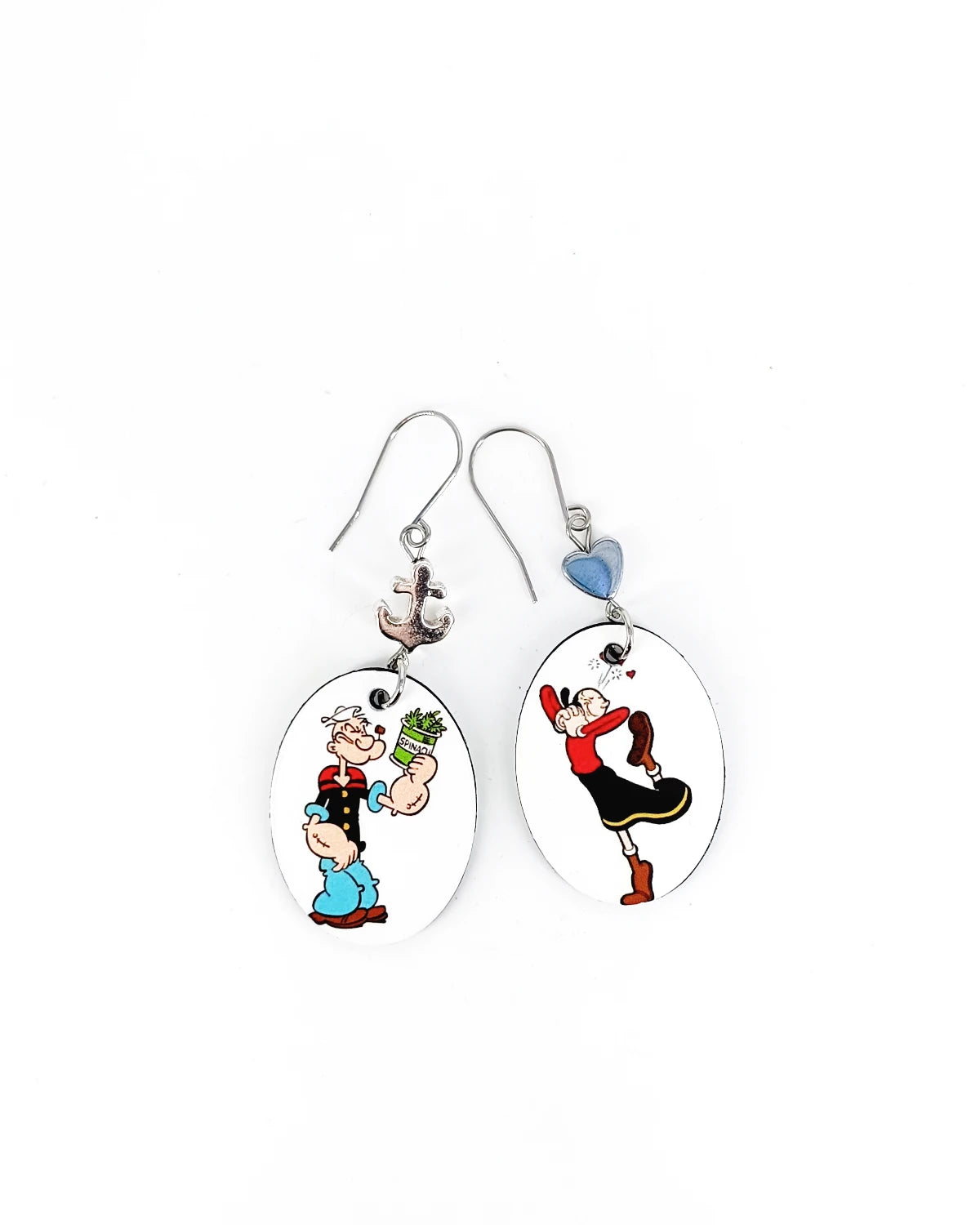 Orecchini di carta Braccio di ferro ed Olivia