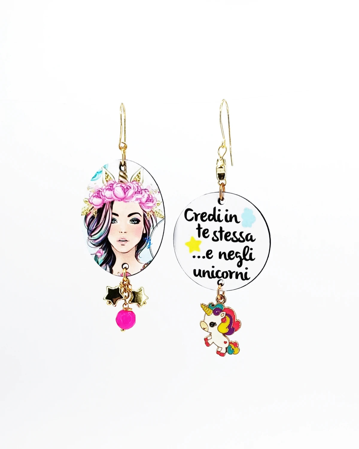 Orecchini di carta Credi negli unicorni