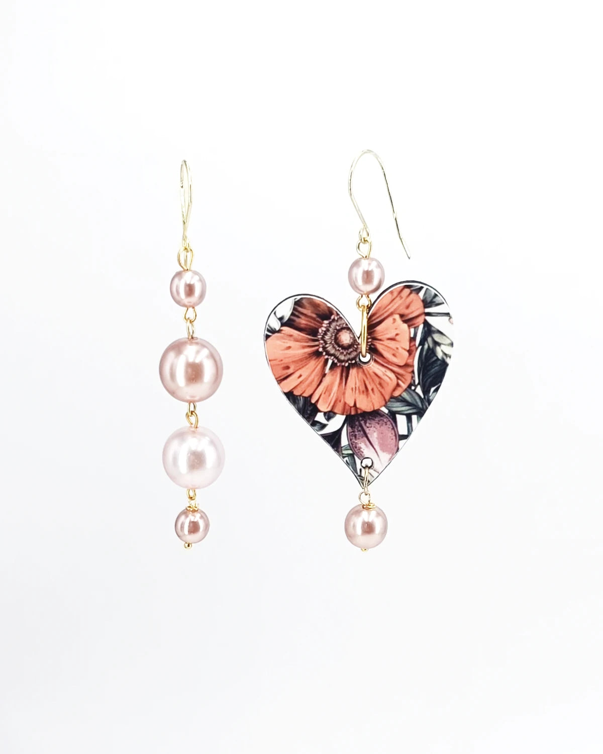 Orecchini di carta Cuore floreale