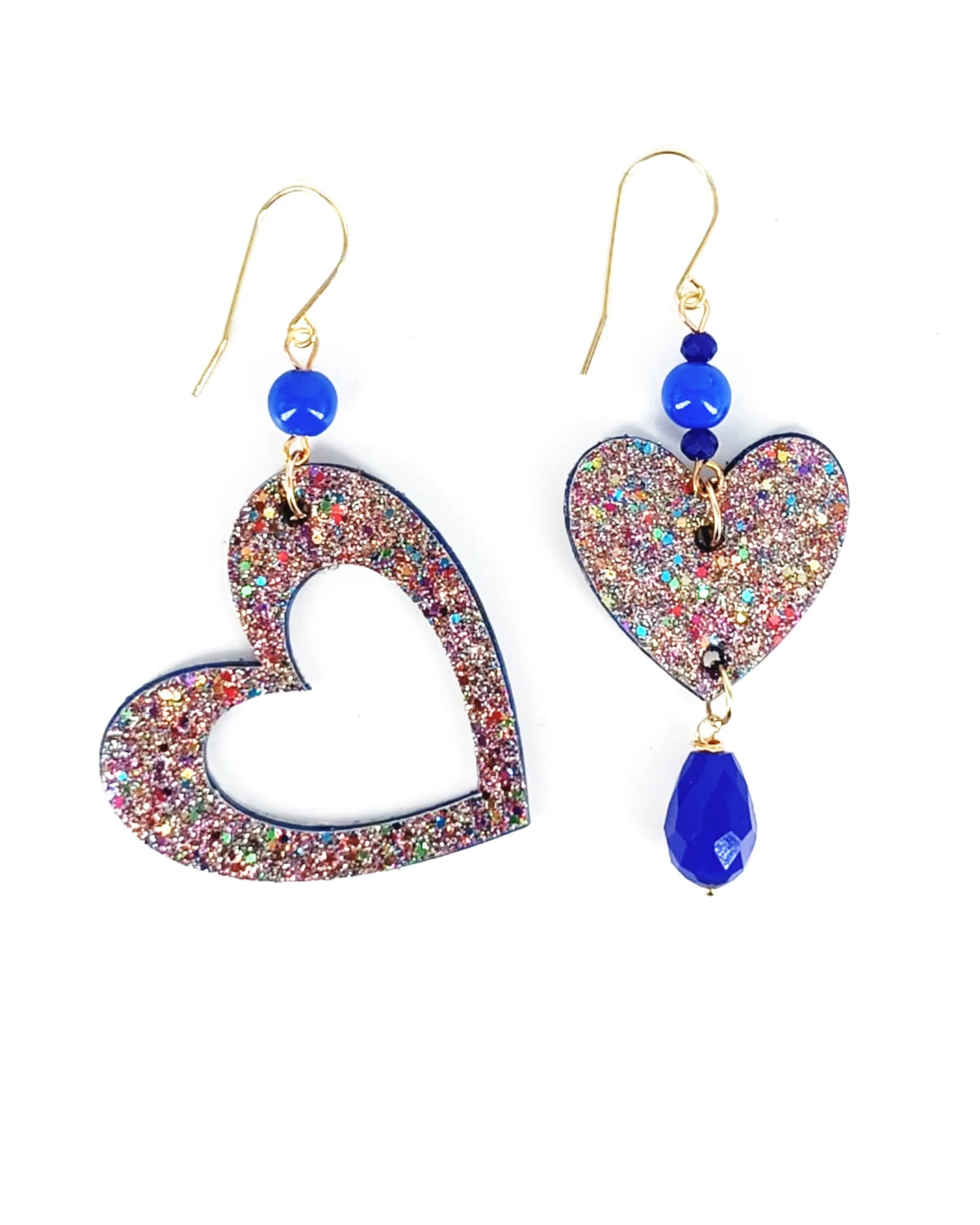 Orecchini di carta Cuori glitterati