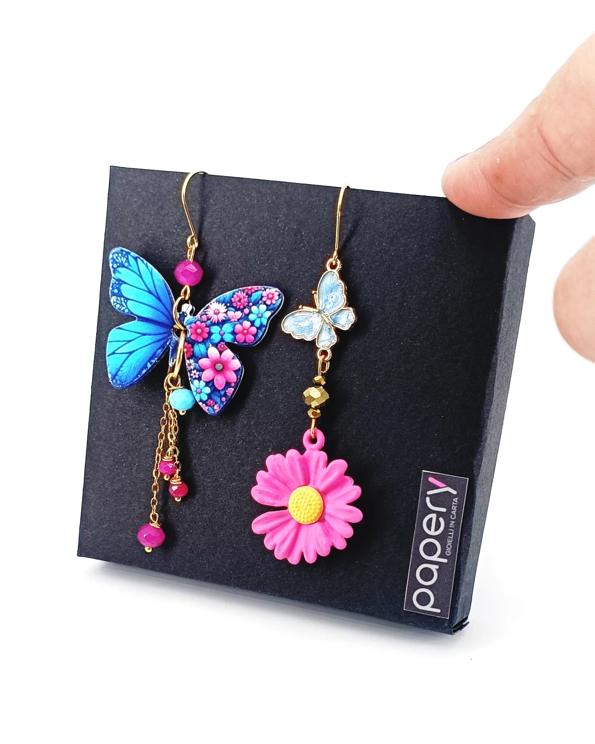 Orecchini di carta Farfalla in fiore