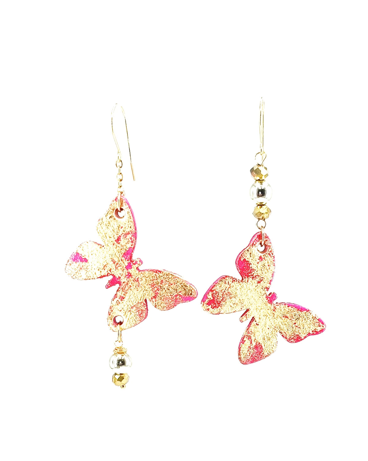 Orecchini di carta Farfalle eleganti fucsia