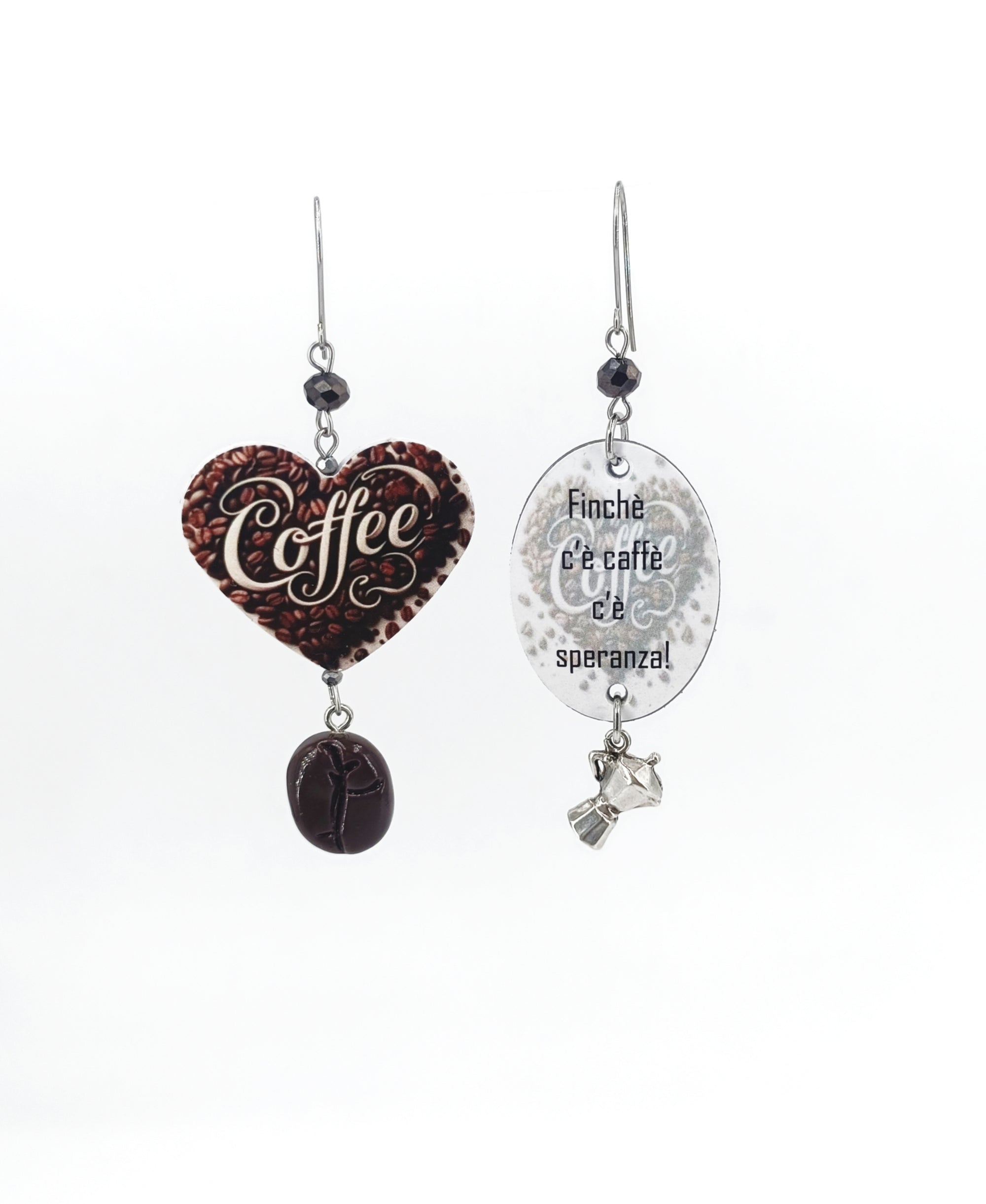 Orecchini di carta Finché c'è caffè c'è speranza