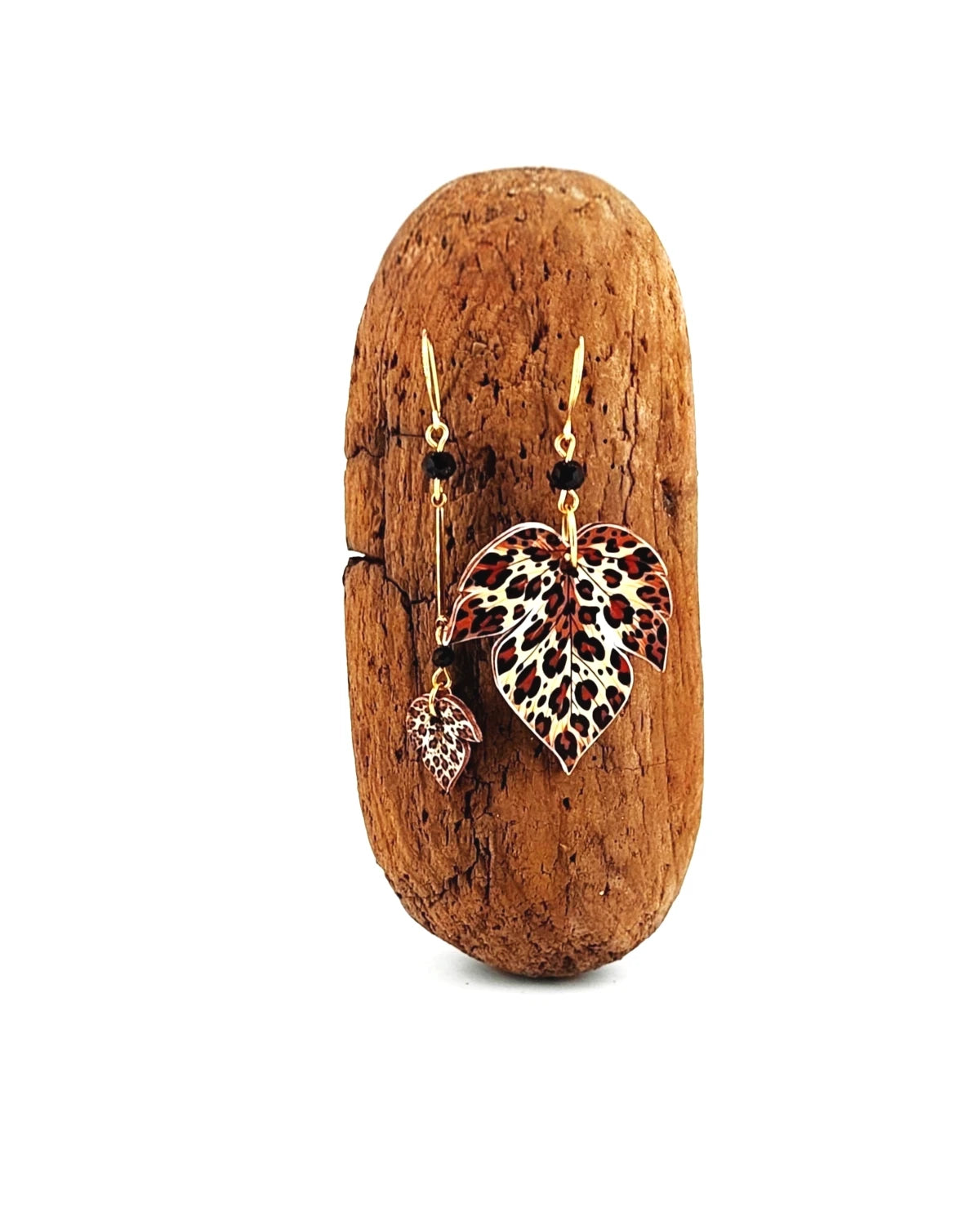 Orecchini di carta Foglie animalier