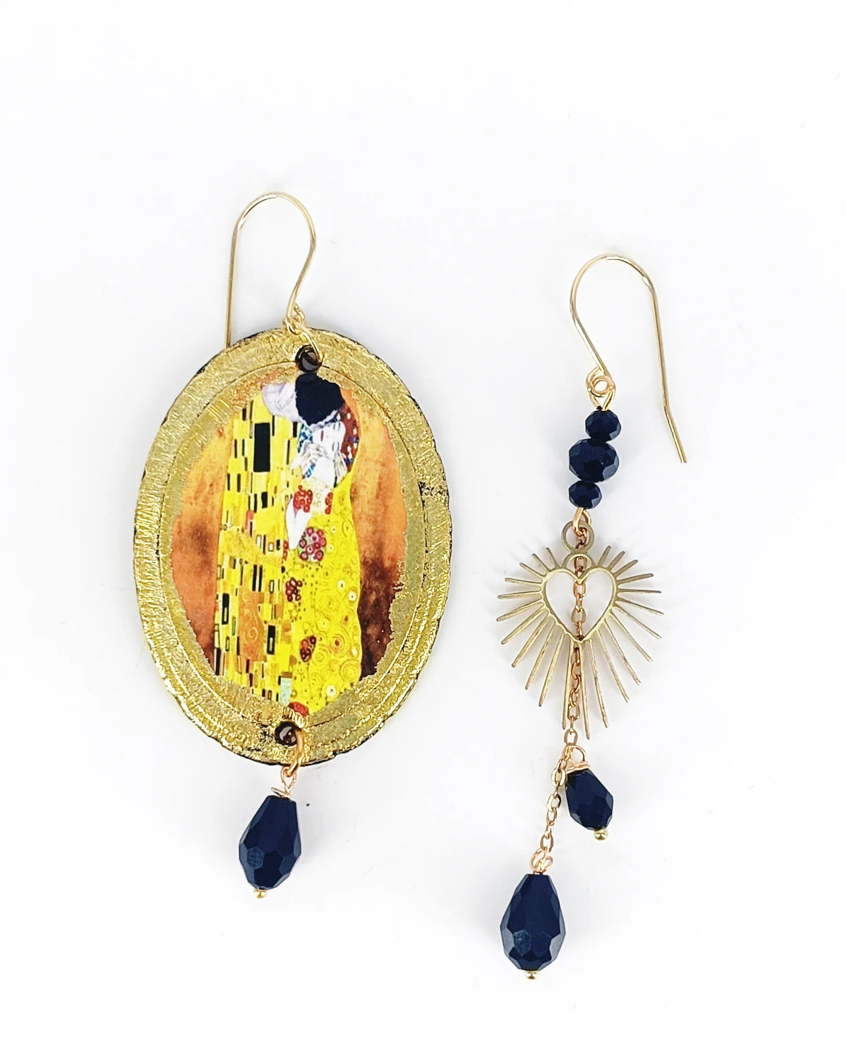 Orecchini di carta Il bacio di Klimt