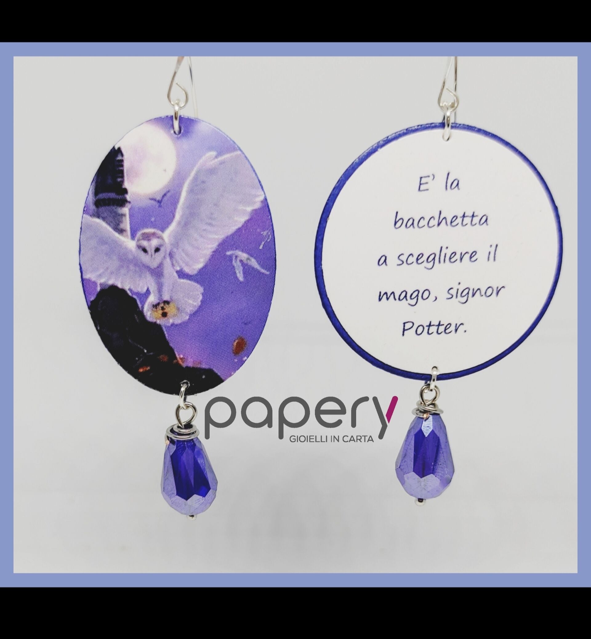 Orecchini di carta La bacchetta sceglie il mago signor potter