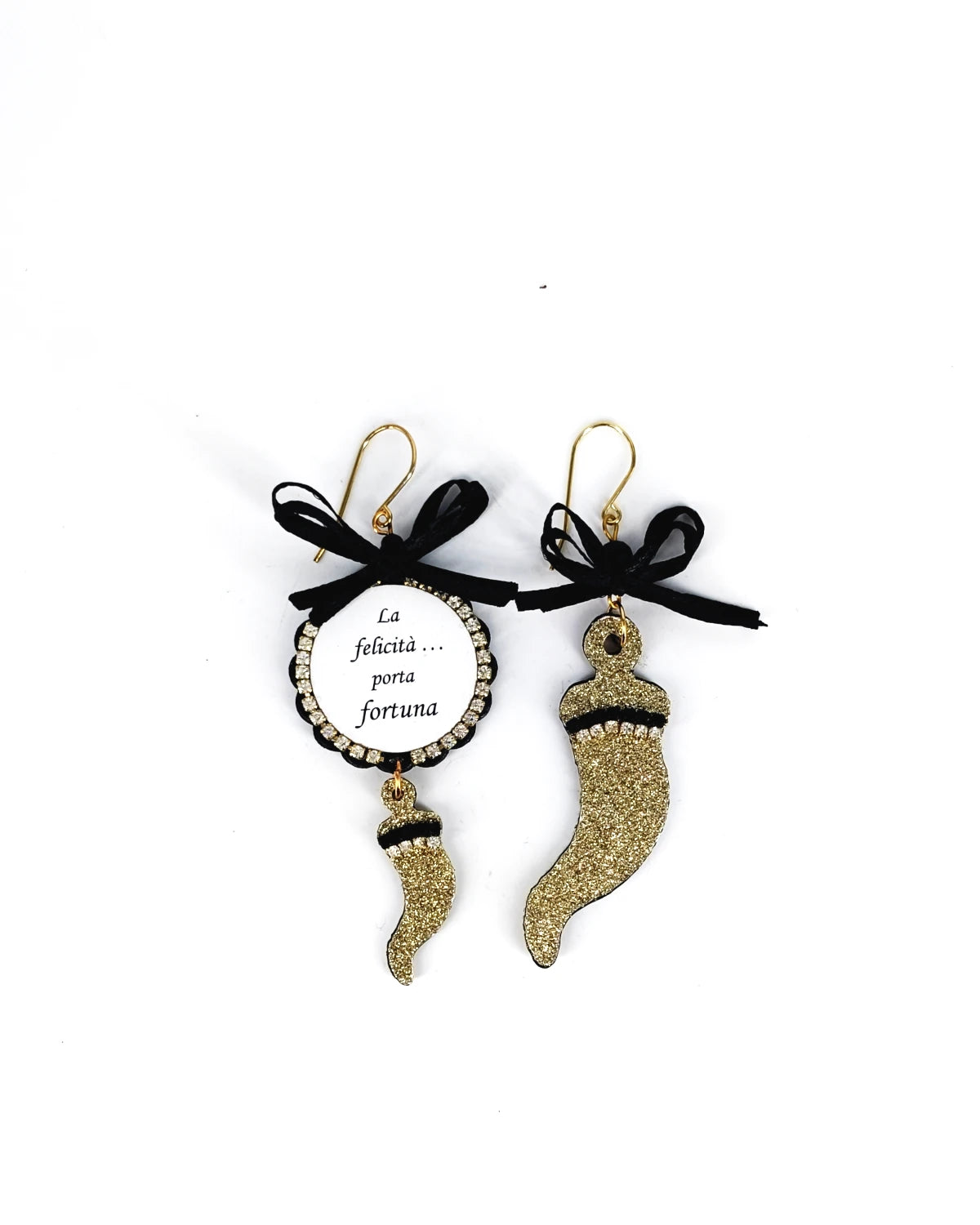 Orecchini di carta La felicità porta fortuna