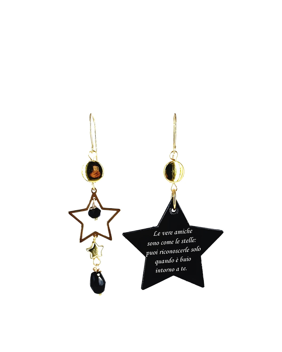 Orecchini di carta Le vere amiche sono come le stelle