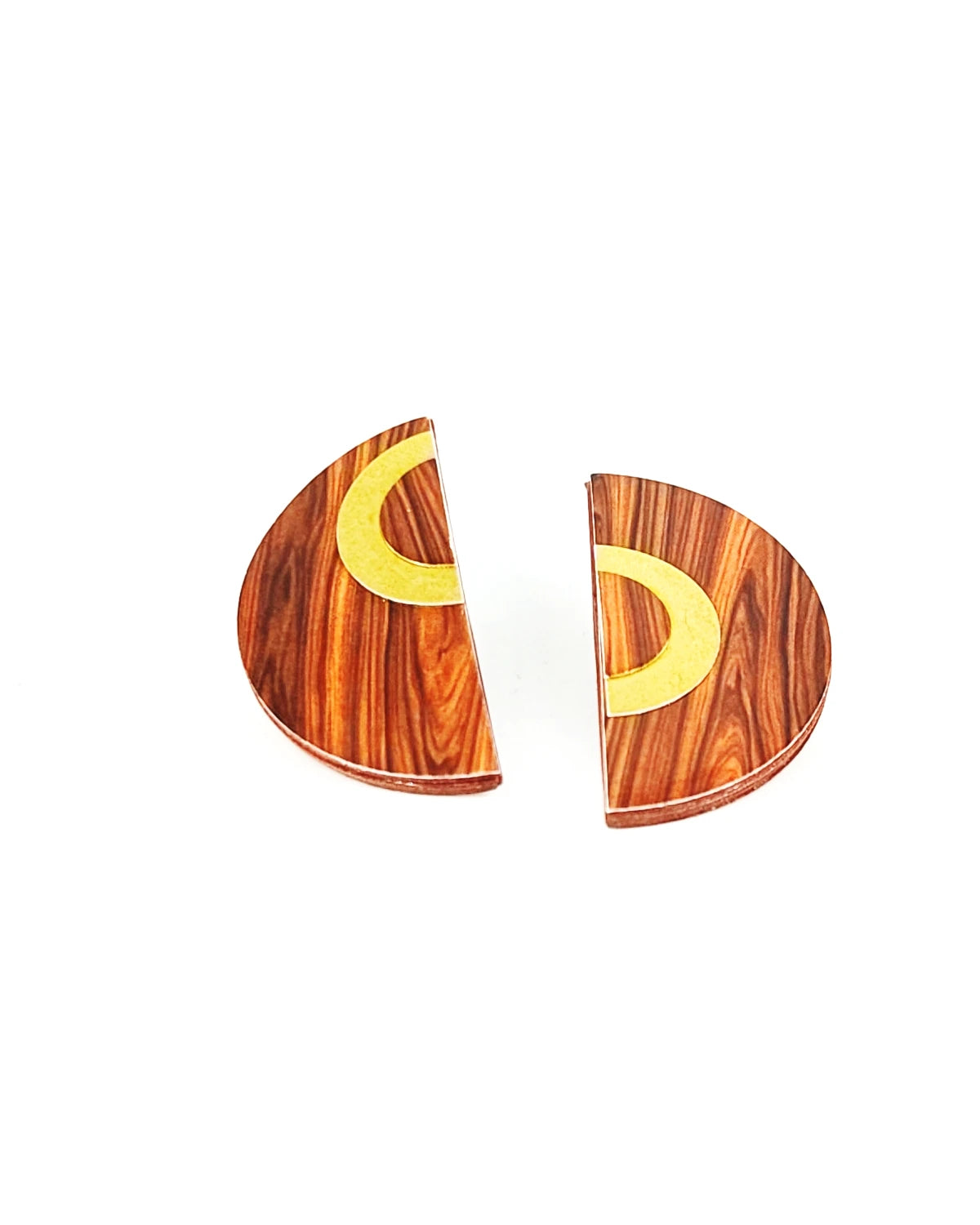 Orecchini di carta Lobo legno dall'alto