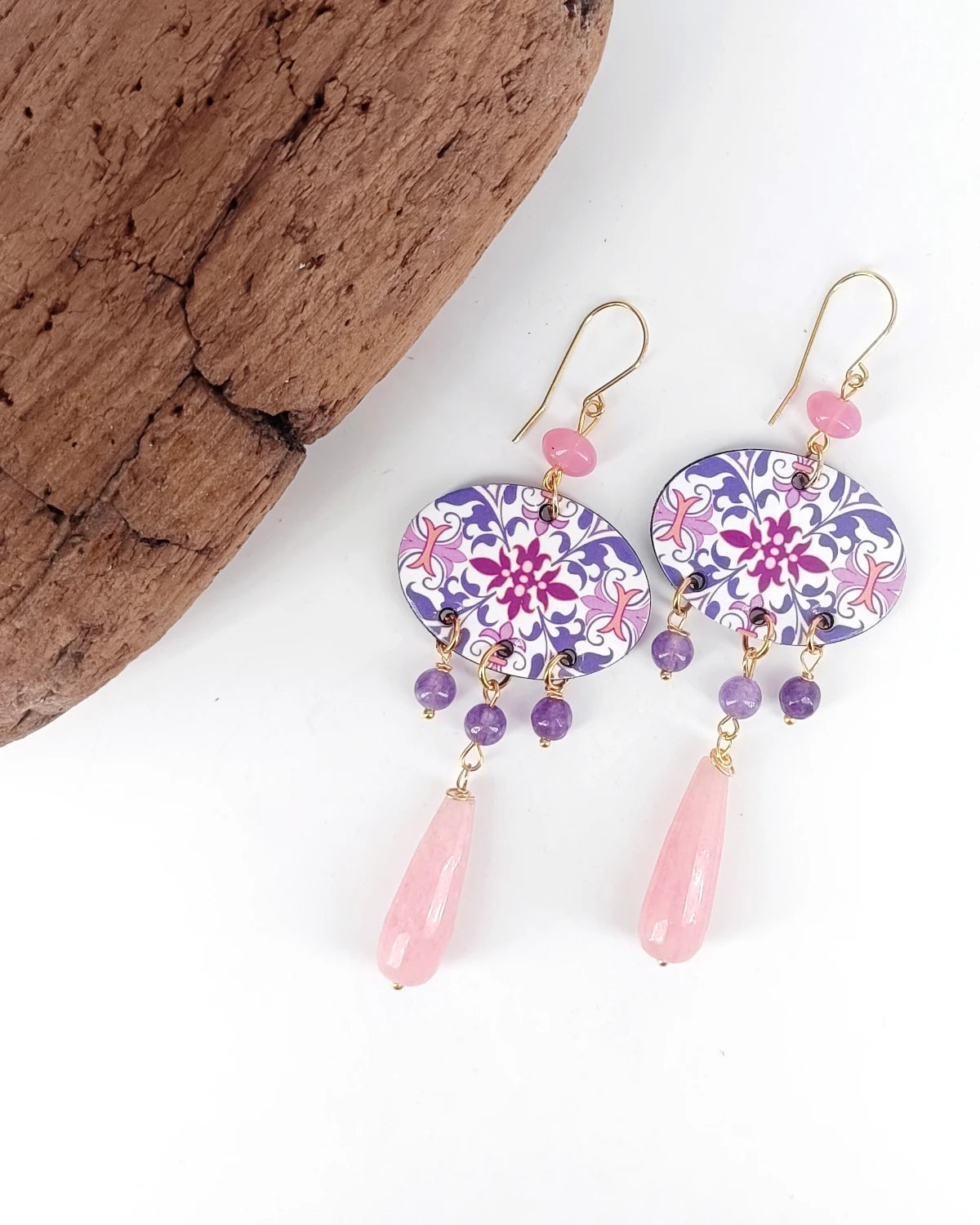 Orecchini di carta Maiolica rosa