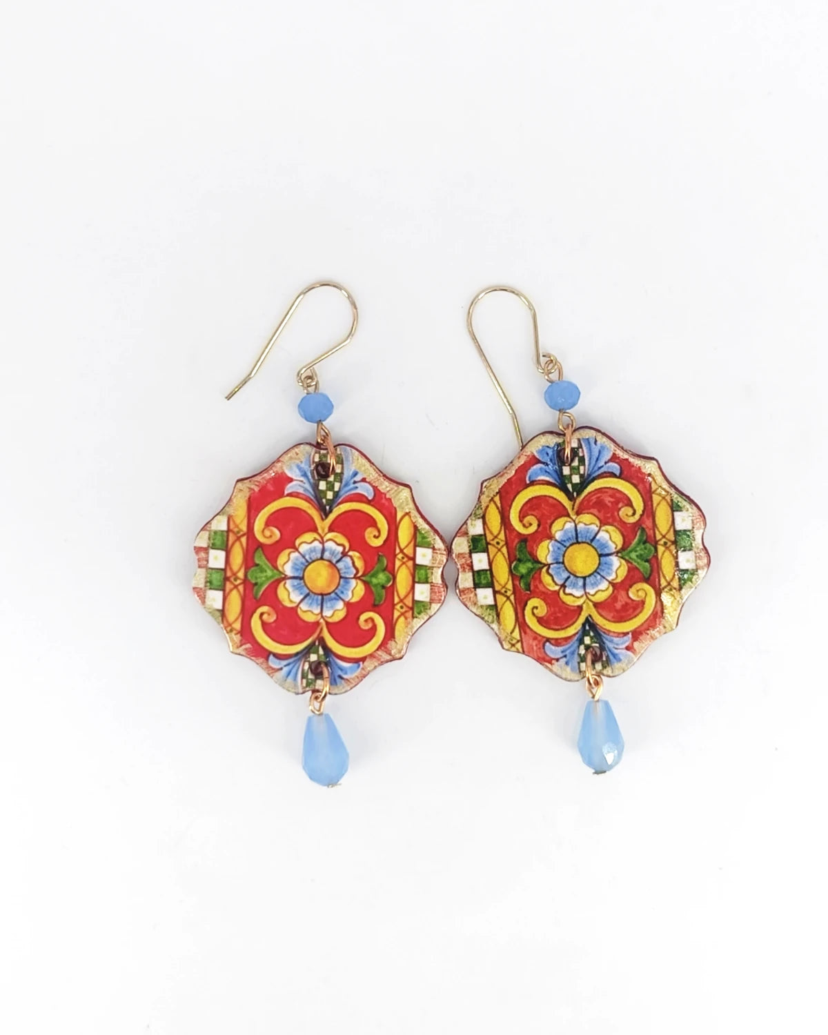 Orecchini di carta Maiolica siciliana
