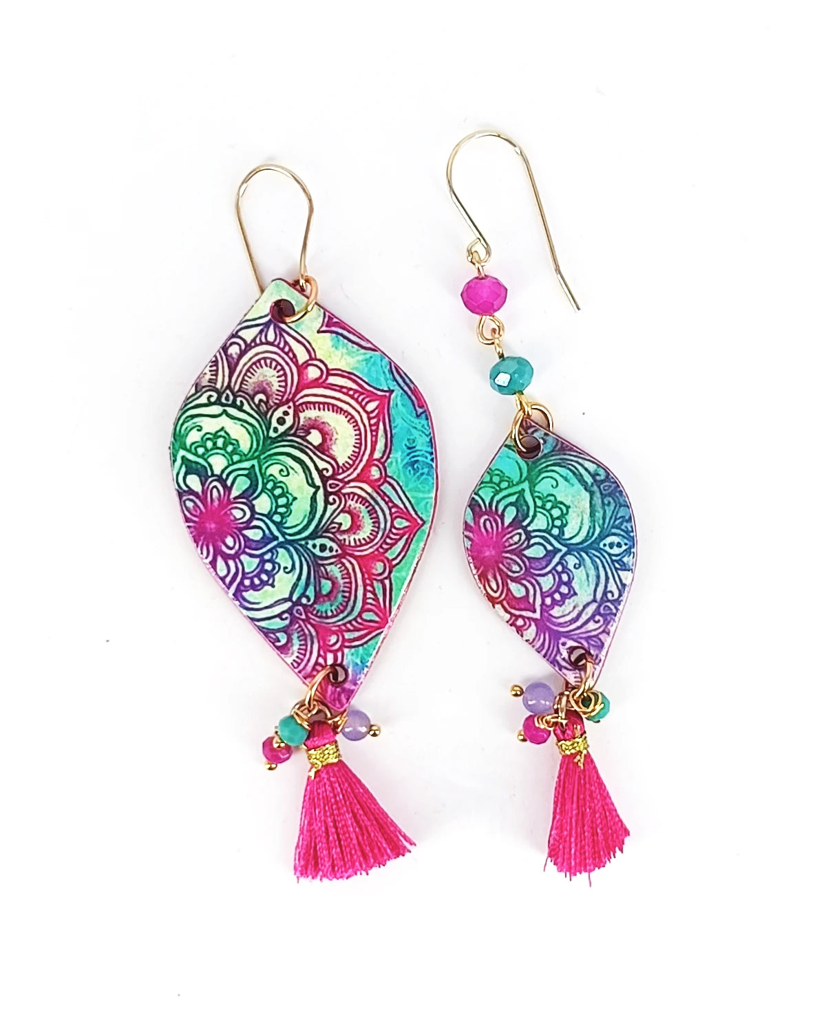 Orecchini di carta Mandala multicolor