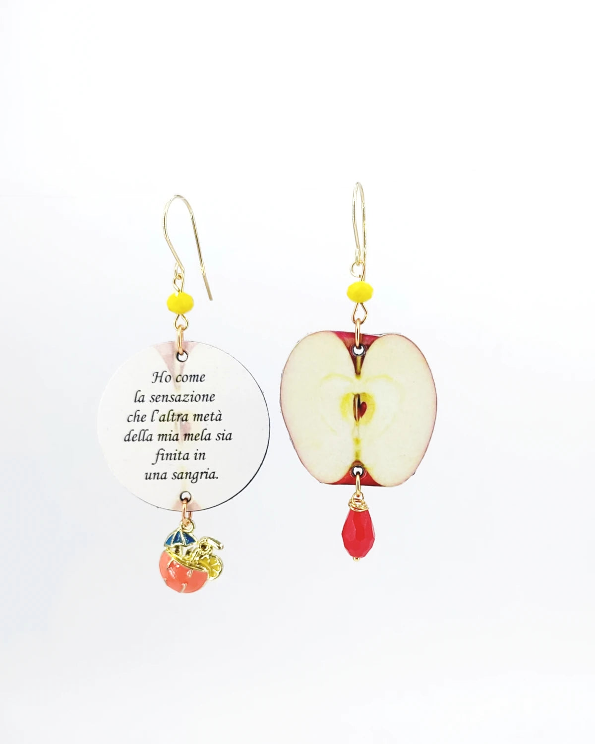 Orecchini di carta Mela in sangria
