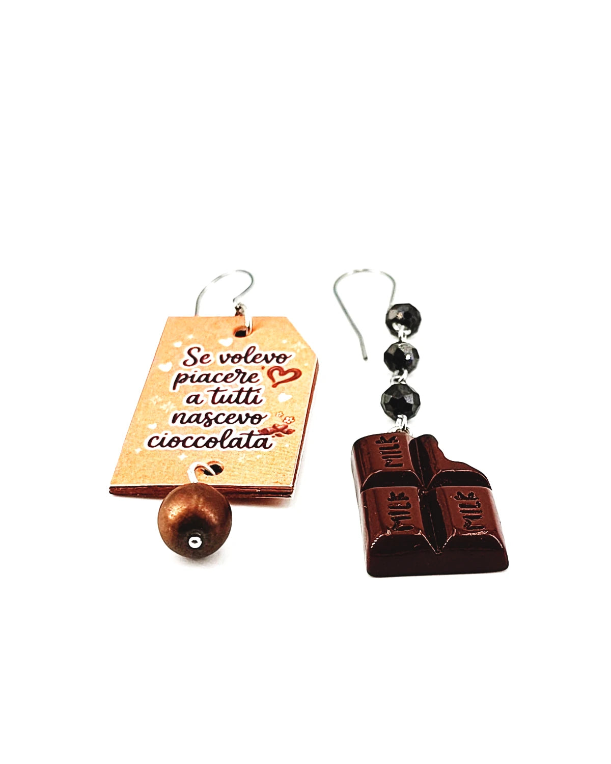 Orecchini di carta Non sono cioccolata
