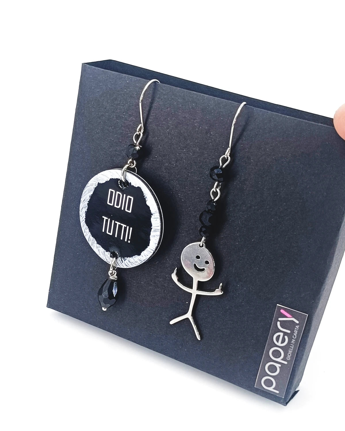 Orecchini di carta Odio tutti