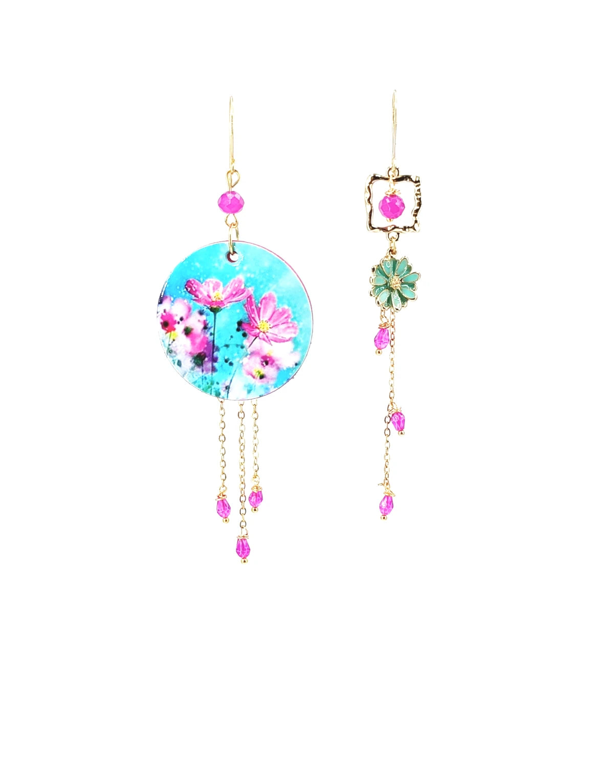 Orecchini di carta Petali fucsia