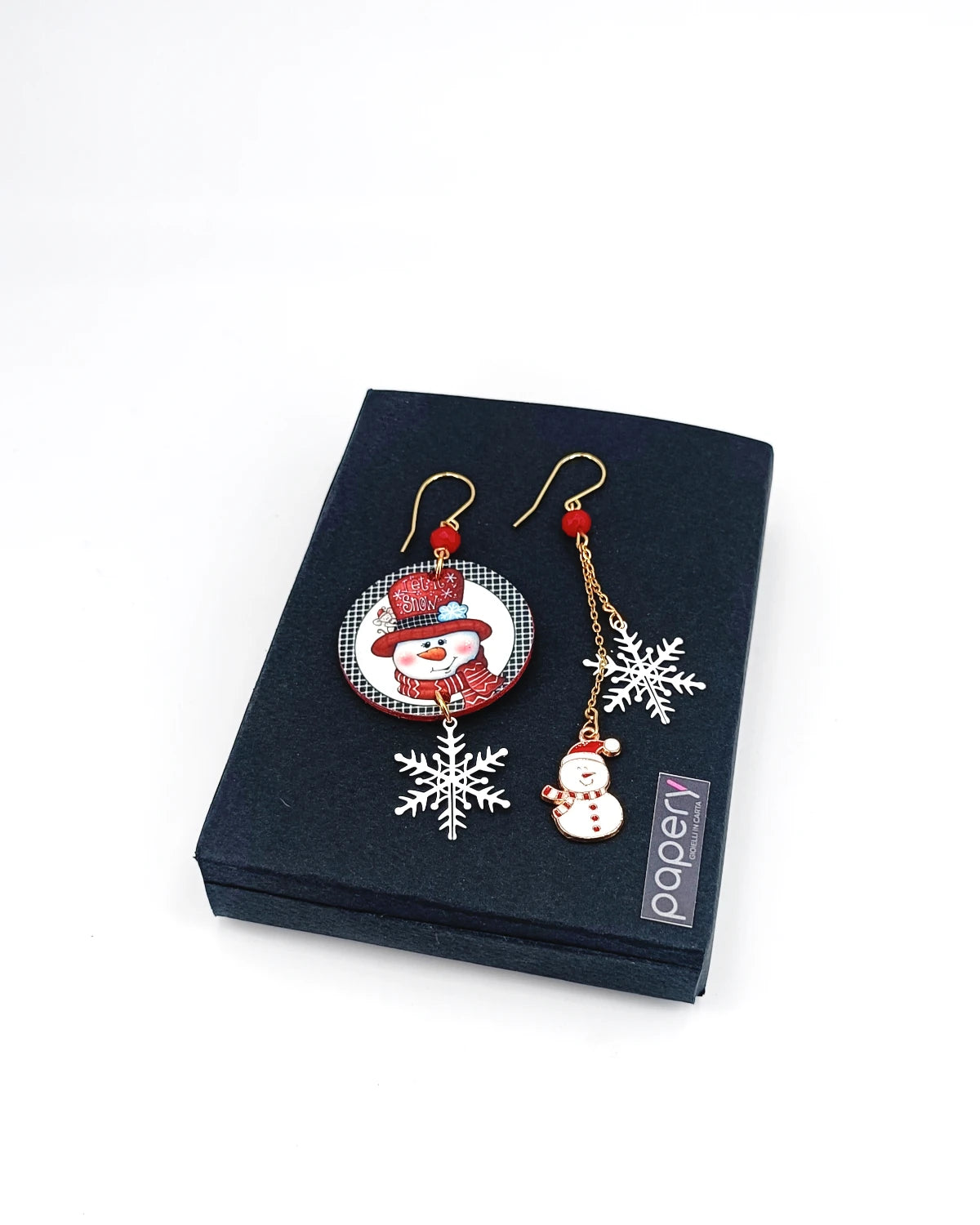 Orecchini di carta Pupazzo di neve