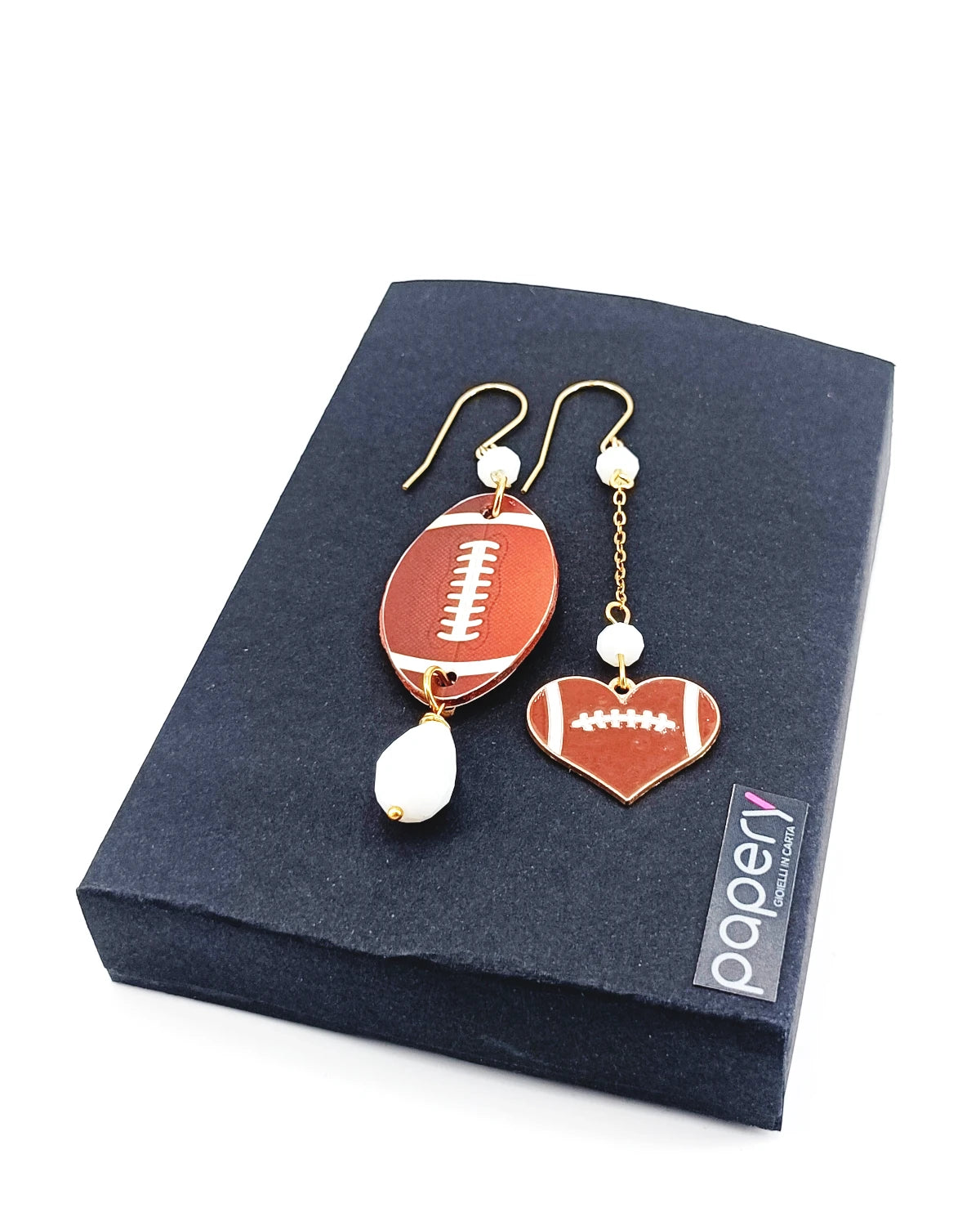 Orecchini di carta Rugby