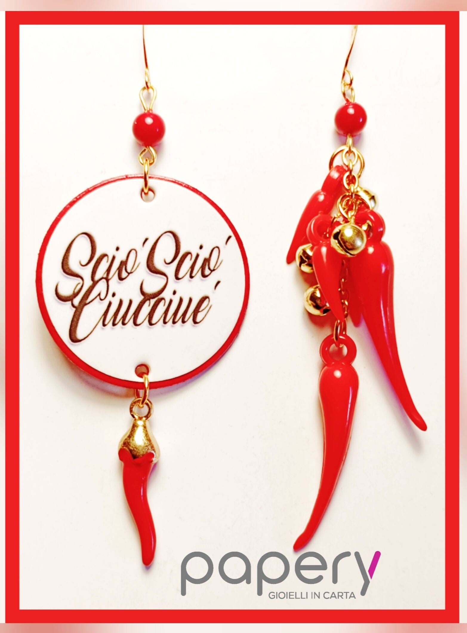 Orecchini di carta Sciò sciò ciucciue'