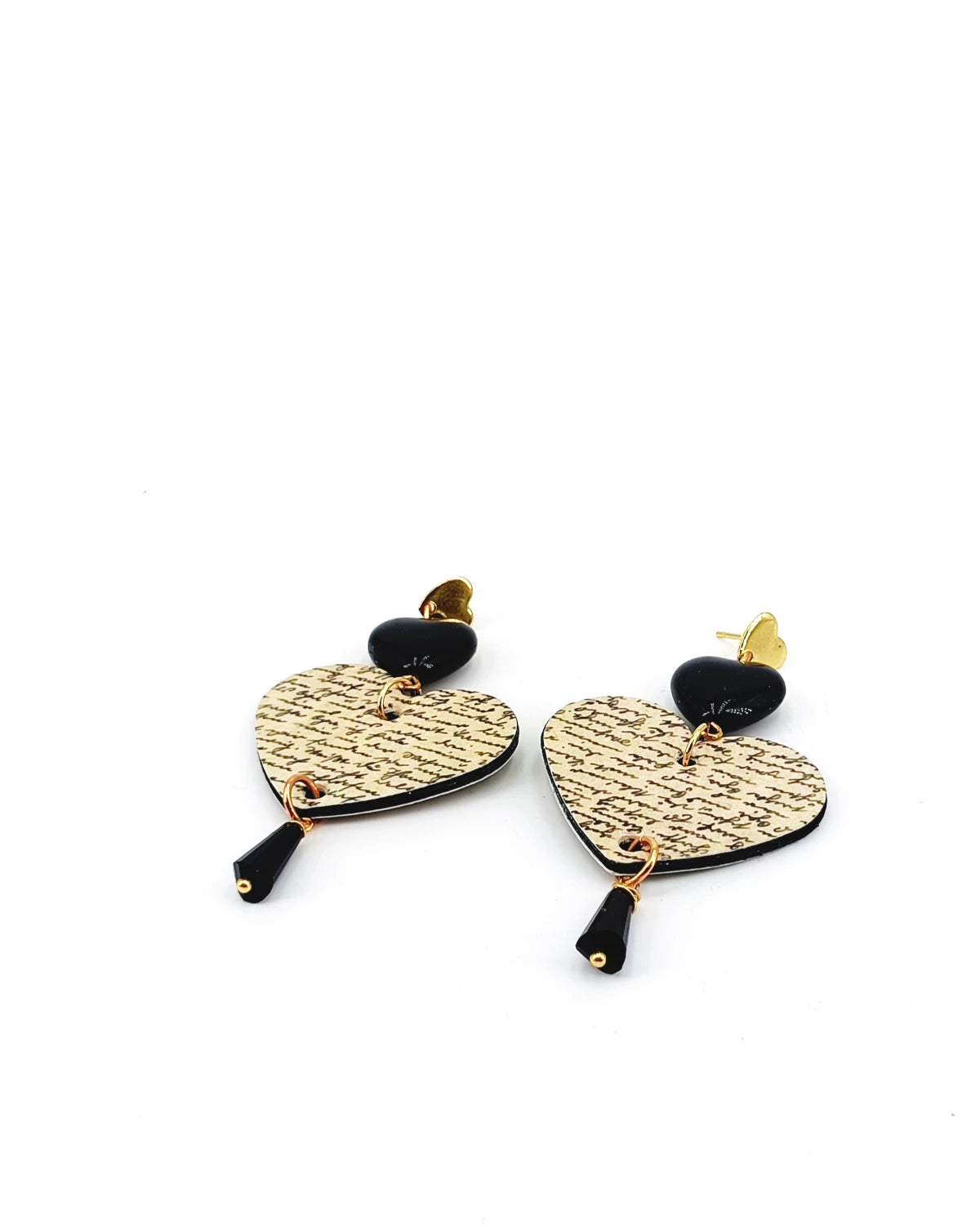 Orecchini di carta a lobo Cuori letterari