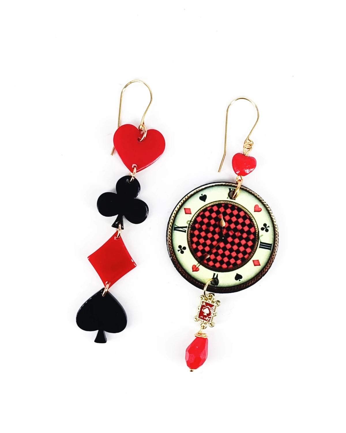 Orecchini di carte Orologio e semi