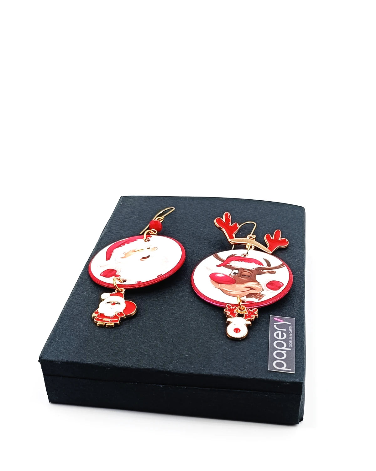 Orecchini natalizi Renna e babbo natale