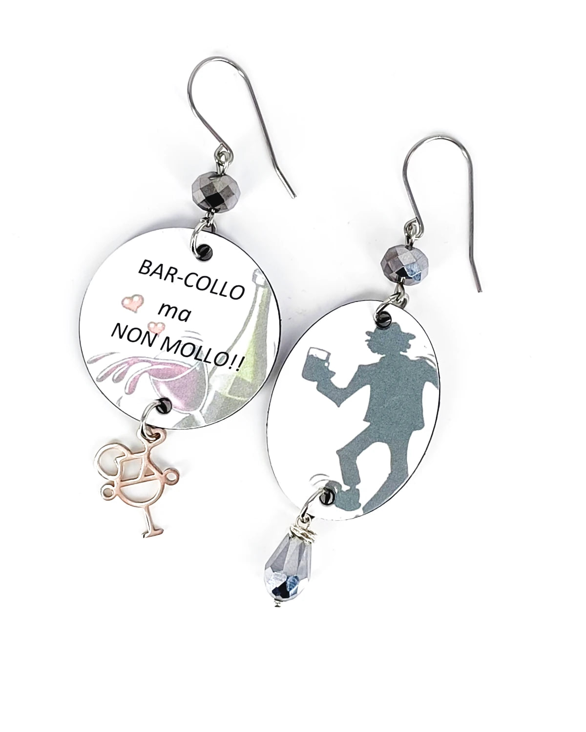 Orecchini di carta Bar-collo ma non mollo