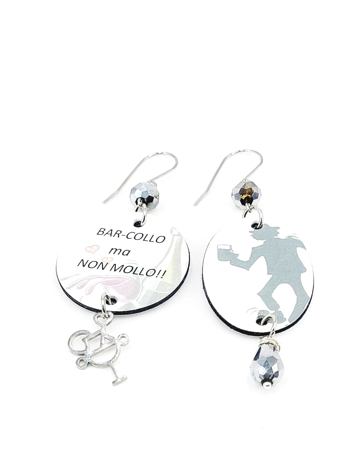 Orecchini di carta Bar-collo ma non mollo