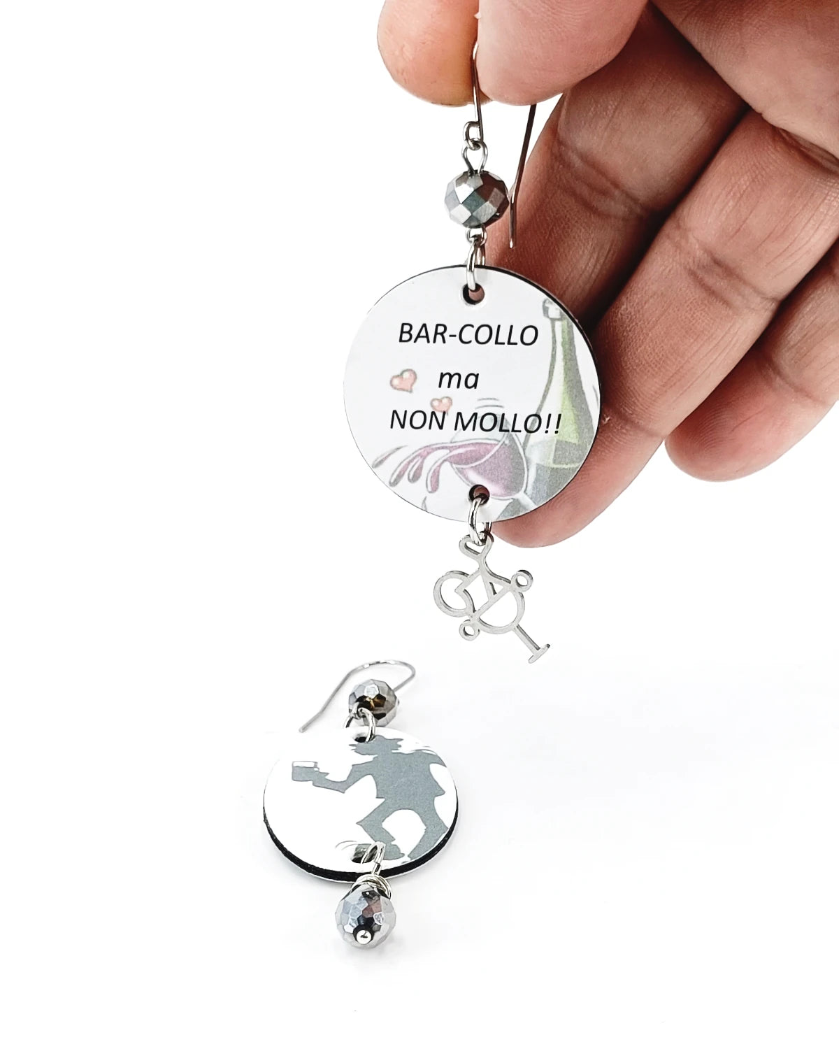 Orecchini di carta Bar-collo ma non mollo