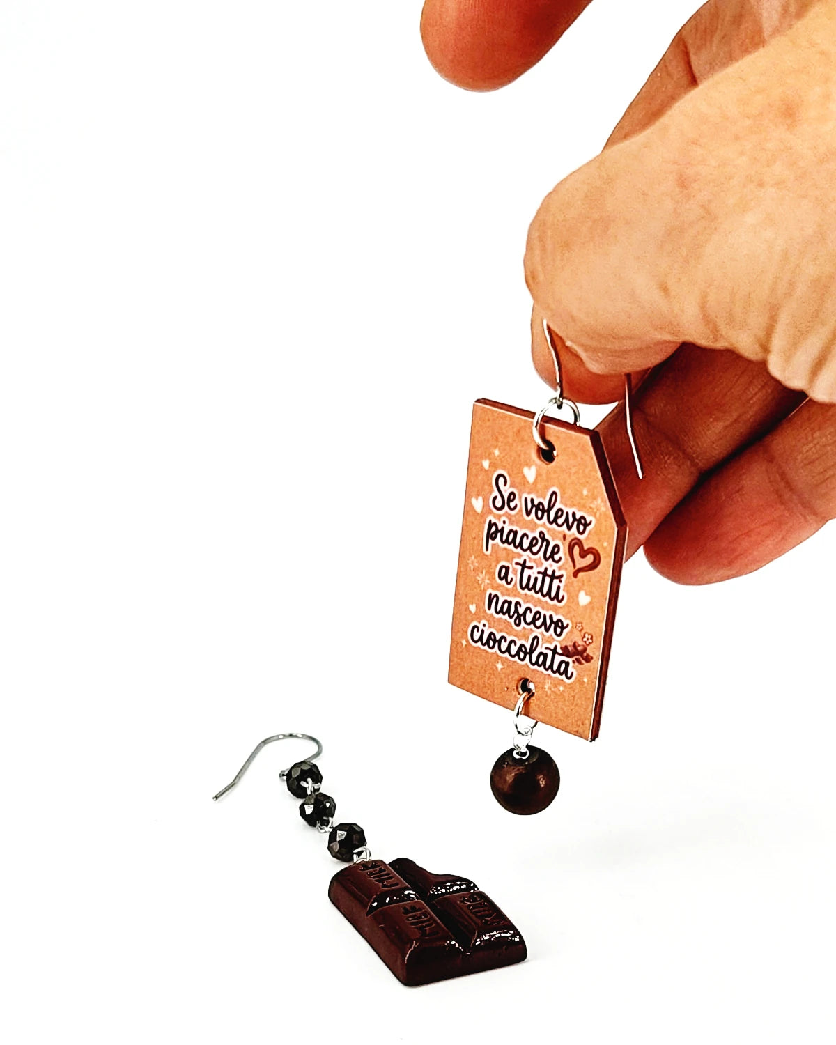 Orecchini di carta Non sono cioccolata