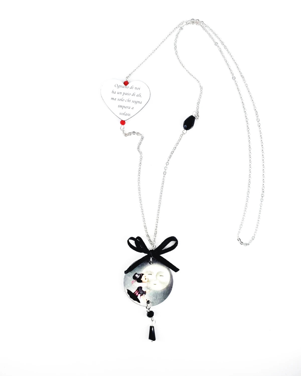 collana acciaio Ognuno di noi ha un paio di ali ma solo chi sogna impara a volare