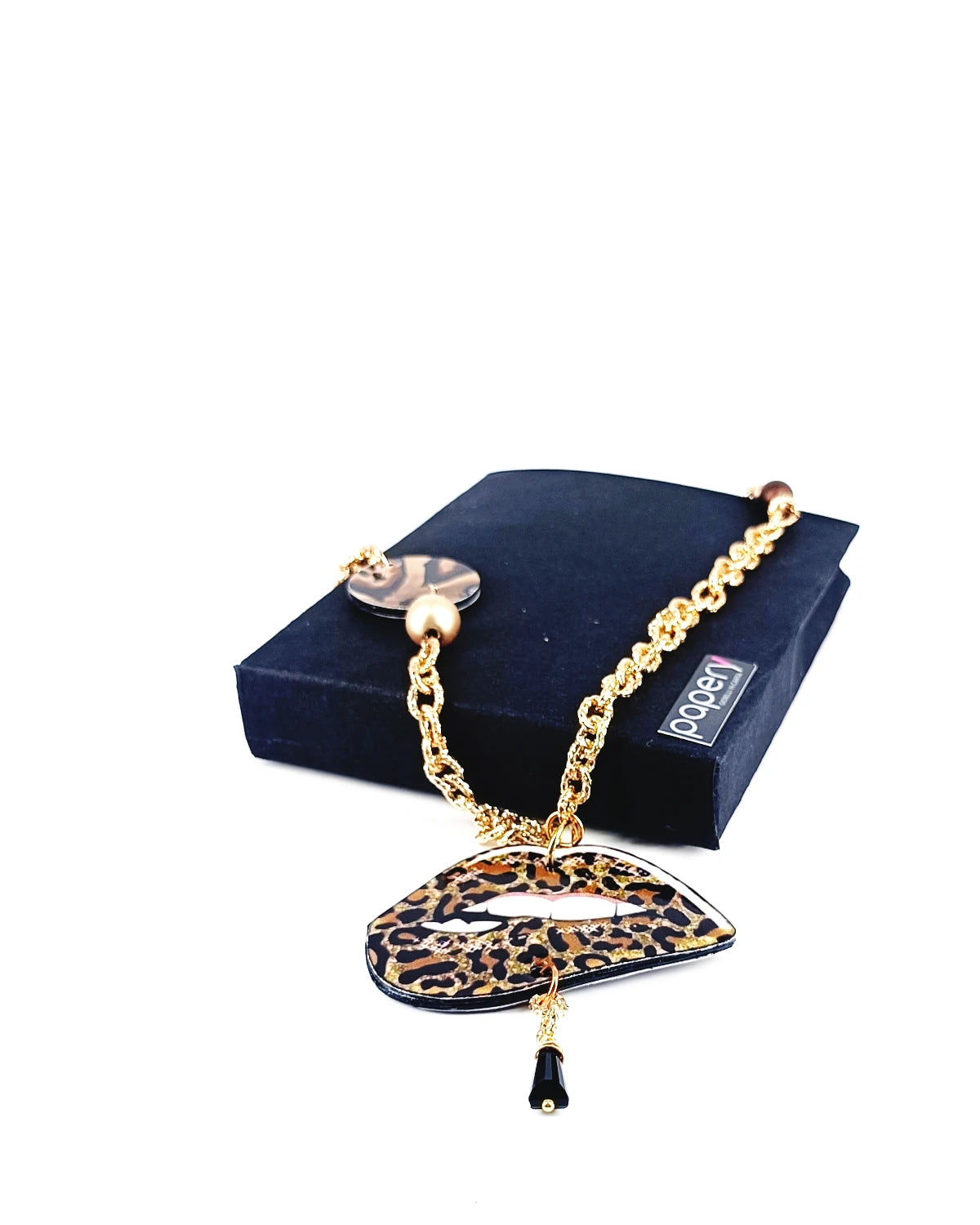 collana bocca animalier marrone