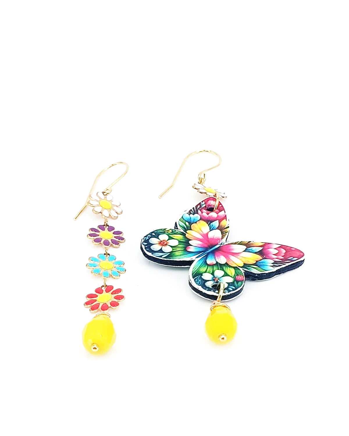 Orecchini di carta Farfalla e margherite
