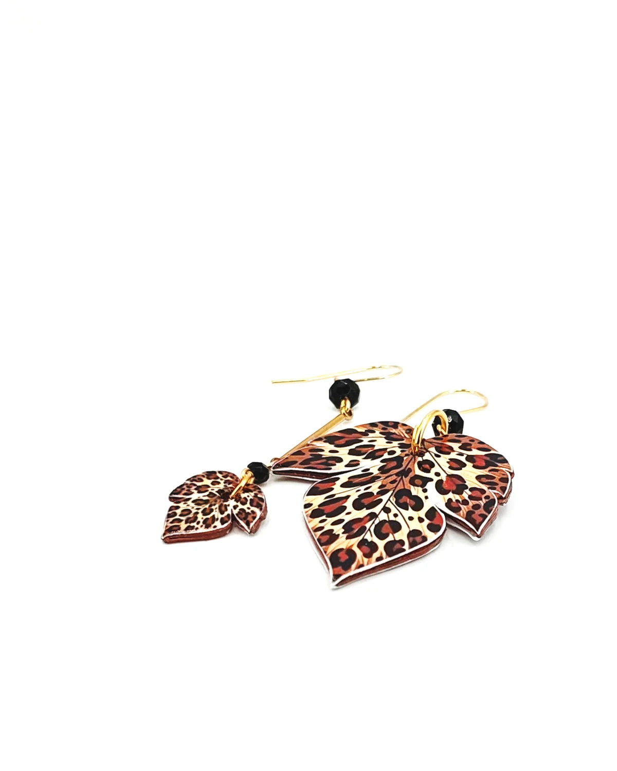 Orecchini di carta Foglie animalier