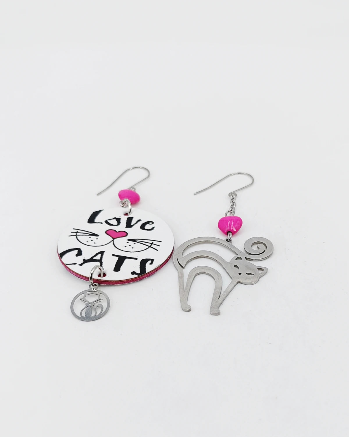 Orecchini di carta Love cats