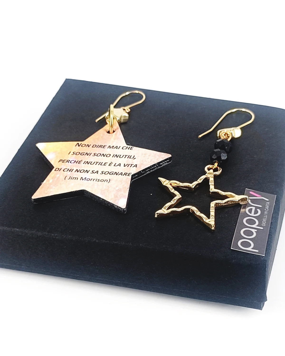 Orecchini di carta Sognare è essenziale